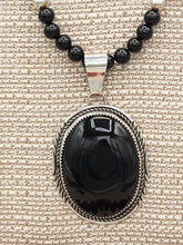 Load image into Gallery viewer, ONYX PENDANT ON 6MM BEADS - HARRISON YAZZIE

