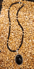 Load image into Gallery viewer, ONYX PENDANT ON 6MM BEADS - HARRISON YAZZIE
