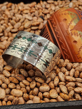 Load image into Gallery viewer, TURQUOISE &amp; CORAL CHIP INLAY WIDE CUFF BRACELET- ERWIN TSOSIE

