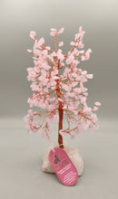 Load image into Gallery viewer, ROSE QUARTZ GEMSTONE TREE ON STONE BASE
