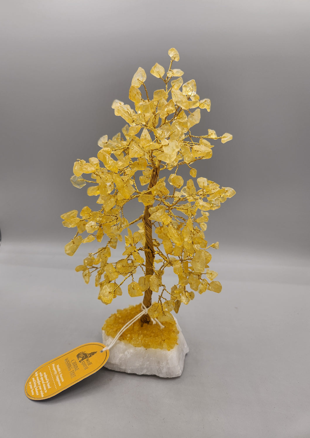 CITRINE GEMSTONE TREE ON STONE BASE