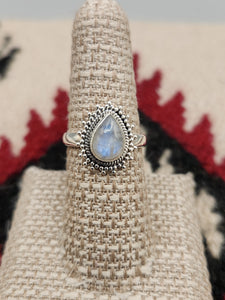 MOONSTONE RING - SIZE 8 -TEARDROP