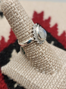 MOONSTONE RING - SIZE 8 -TEARDROP