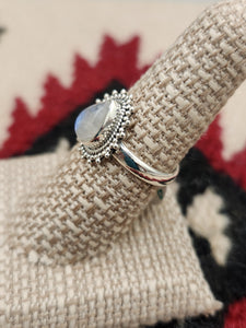 MOONSTONE RING - SIZE 8 -TEARDROP