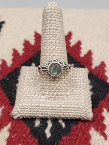 LABRADORITE RING -SIZE 11 -ROUND