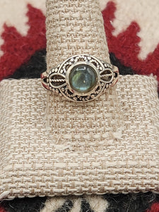 LABRADORITE RING -SIZE 11 -ROUND