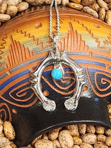 TURQUOISE NAJA NECKLACE  - STERLING SILVER- BERNIE NELSON