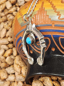 TURQUOISE NAJA NECKLACE  - STERLING SILVER- BERNIE NELSON