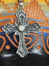 Load image into Gallery viewer, OPAL CROSS NECKLACE - NAVAJO - LOUISE JOE
