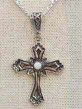 Load image into Gallery viewer, OPAL CROSS NECKLACE - NAVAJO - LOUISE JOE

