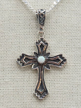 Load image into Gallery viewer, OPAL CROSS NECKLACE - NAVAJO - LOUISE JOE
