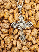 Load image into Gallery viewer, OPAL CROSS NECKLACE - NAVAJO - LOUISE JOE
