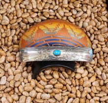 Load image into Gallery viewer, EX LONG STERLING SILVER TURQUOISE HAIR BARRETTE  - SALLY ARVISO
