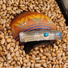 Load image into Gallery viewer, EX LONG STERLING SILVER TURQUOISE HAIR BARRETTE  - SALLY ARVISO
