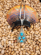 Load image into Gallery viewer, TURQUOISE 4 STONE TEARDROP SHAPED PENDANT- DARLENE BEGAY
