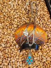 Load image into Gallery viewer, TURQUOISE 4 STONE TEARDROP SHAPED PENDANT- DARLENE BEGAY
