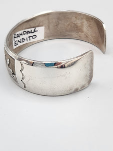 STERLING SILVER STORYTELLER CUFF BRACELET  - NAVAJO  - RANDALL ENDITO