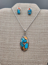 Load image into Gallery viewer, TURQUOISE &amp;SPINY OYSTER SHELL NECKLACE &amp;EARRINGS SET
