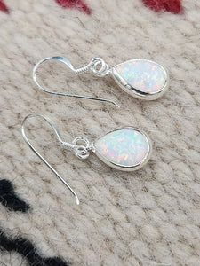 WHITE OPAL TEARDROP EARRINGS