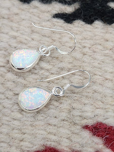 WHITE OPAL TEARDROP EARRINGS
