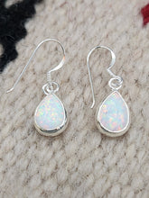Load image into Gallery viewer, WHITE OPAL TEARDROP EARRINGS
