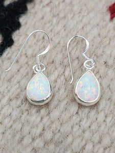 WHITE OPAL TEARDROP EARRINGS