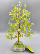 Load image into Gallery viewer, PERIDOT GEMSTONE TREE ON STONE BASE WITH PERIDOT
