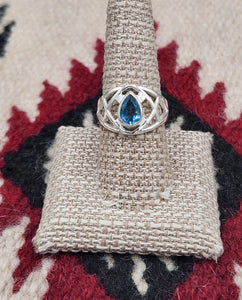 BLUE TOPAZ RING - SIZE 6 & 9 - TEARDROP
