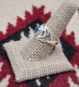 BLUE TOPAZ RING - SIZE 6 & 9 - TEARDROP
