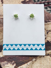 Load image into Gallery viewer, PERIDOT MINI POST STYLE EARRINGS - 4 MM - ROUND
