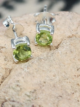 Load image into Gallery viewer, PERIDOT MINI POST STYLE EARRINGS - 4 MM - ROUND
