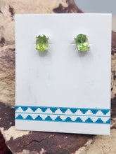 Load image into Gallery viewer, PERIDOT MINI POST STYLE EARRINGS- 5 MM X 7 MM - OVAL
