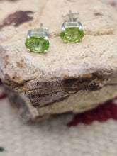 Load image into Gallery viewer, PERIDOT MINI POST STYLE EARRINGS- 5 MM X 7 MM - OVAL
