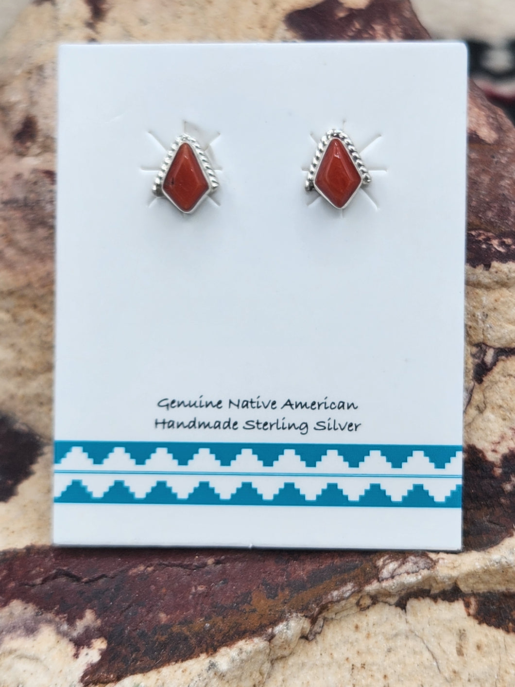 CORAL MINI POST STYLE EARRINGS  - ZUNI