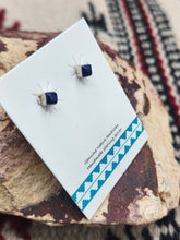 Load image into Gallery viewer, LAPIS MINI POST STYLE EARRINGS  - 3 MM - SQUARE
