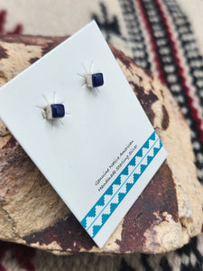 LAPIS MINI POST STYLE EARRINGS  - 3 MM - SQUARE