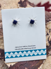 Load image into Gallery viewer, LAPIS MINI POST STYLE EARRINGS  - 3 MM - SQUARE
