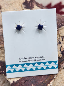 LAPIS MINI POST STYLE EARRINGS  - 3 MM - SQUARE