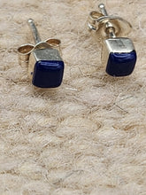 Load image into Gallery viewer, LAPIS MINI POST STYLE EARRINGS  - 3 MM - SQUARE
