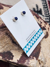 Load image into Gallery viewer, LAPIS MINI POST STYLE EARRINGS  - 4 MM - ROUND
