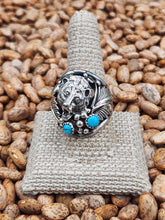 Load image into Gallery viewer, TURQUOISE 2 STONE BEAR RING - SIZE 1O &amp; 12 - JEANETTE SAUNDERS
