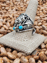 Load image into Gallery viewer, TURQUOISE 2 STONE BEAR RING - SIZE 1O &amp; 12 - JEANETTE SAUNDERS

