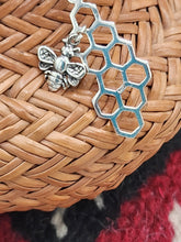 Load image into Gallery viewer, HONEYCOMB &amp; BEE EARRINGS - STERLING SILVER
