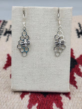 Load image into Gallery viewer, HONEYCOMB &amp; BEE EARRINGS - STERLING SILVER
