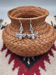 BEE EARRINGS - STERLING SILVER