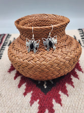 Load image into Gallery viewer, ONYX BUTTERFLY EARRINGS STERLING SILVER
