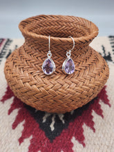 Load image into Gallery viewer, AMETHYST TEARDROP EARRINGS - STERLING SILVER
