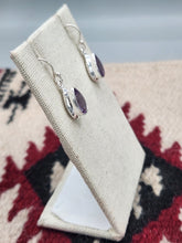 Load image into Gallery viewer, AMETHYST TEARDROP EARRINGS - STERLING SILVER
