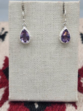 Load image into Gallery viewer, AMETHYST TEARDROP EARRINGS - STERLING SILVER
