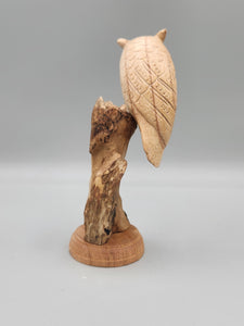 WOODEN PERCHED OWL